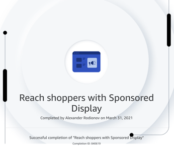 Sponsored Display Amazon Zertifikat