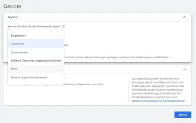 Google Ads Gebotsstrategien