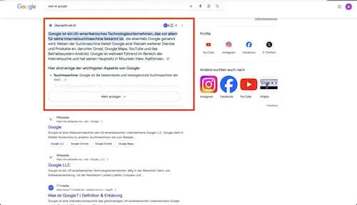 Übersicht mit KI
