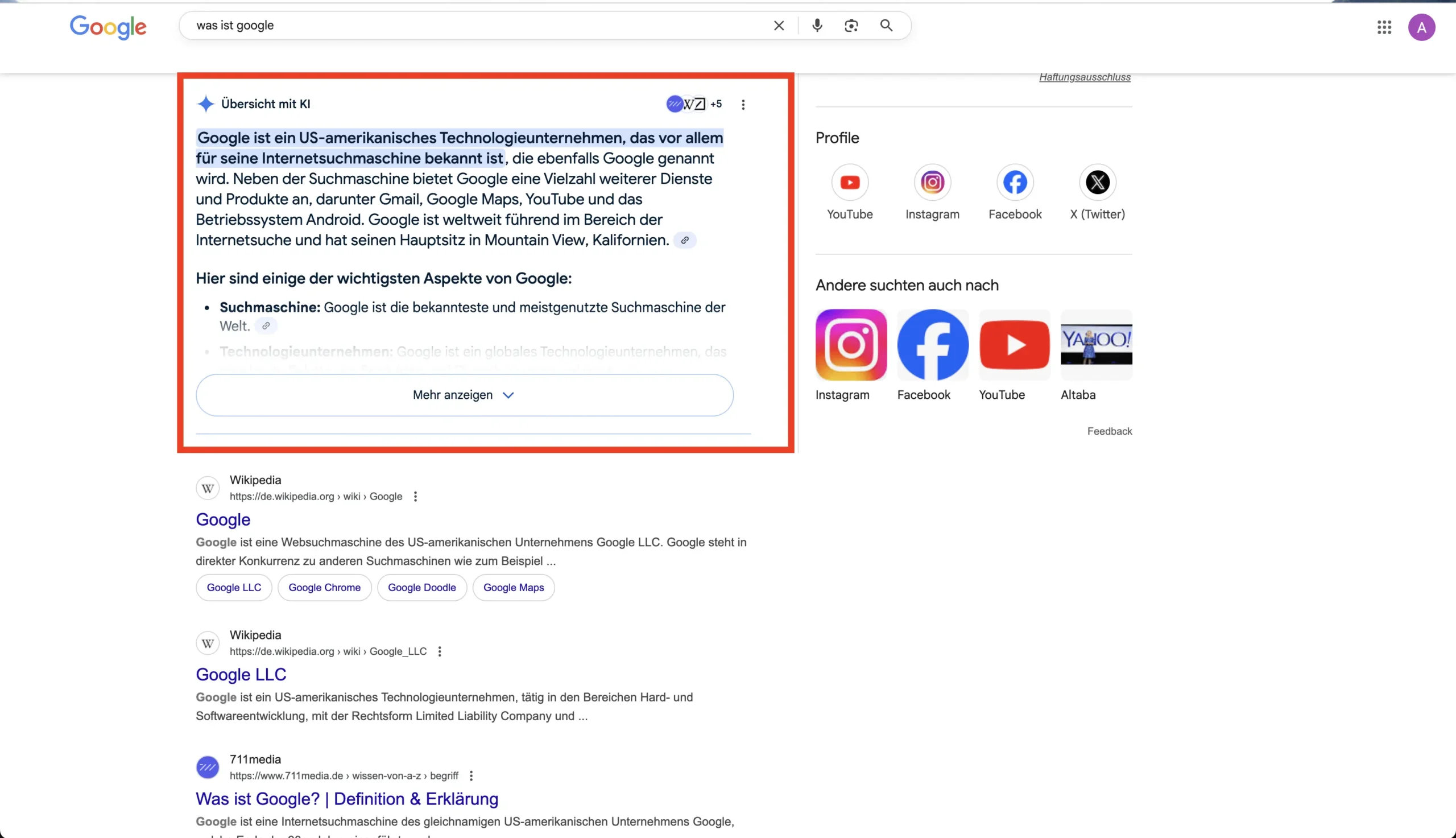 Übersicht mit KI