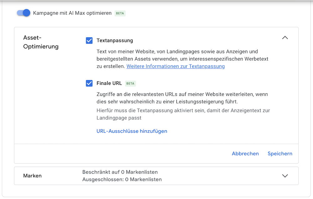 AI Max Funktionen