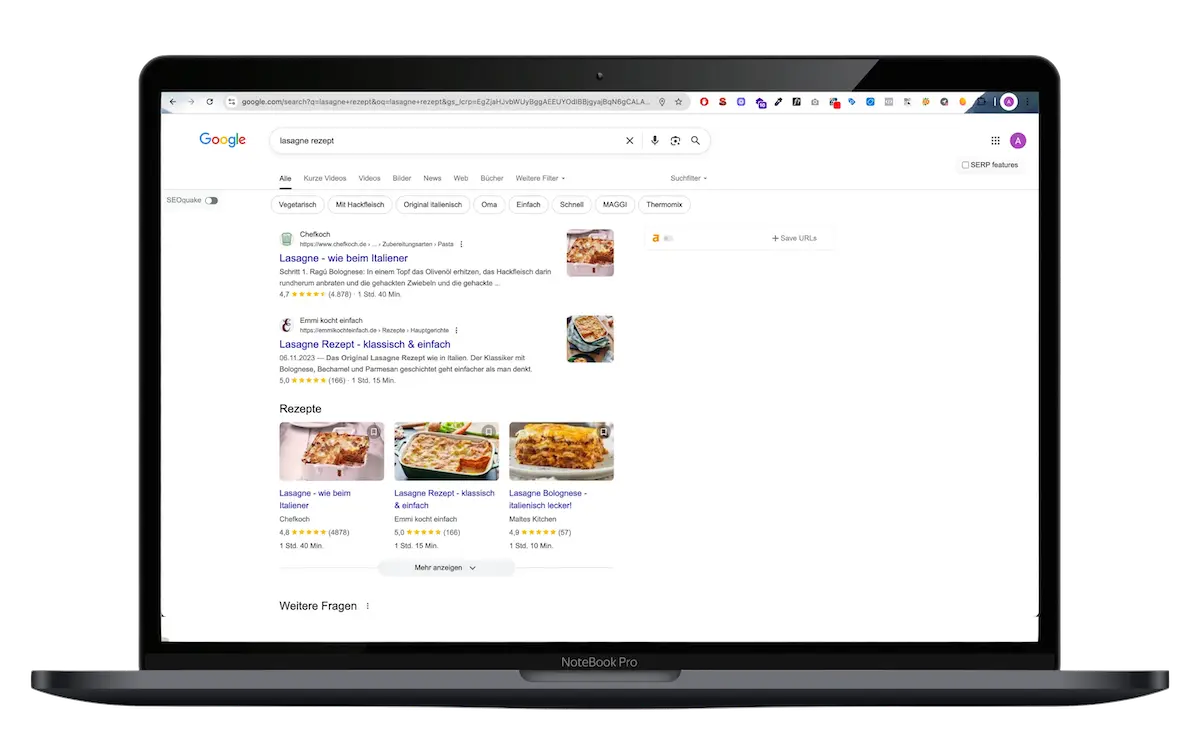 Google Rich Snippets Rezepte