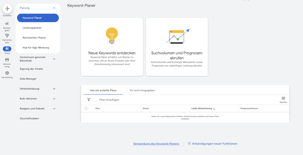 Google Ads Keywordplanner