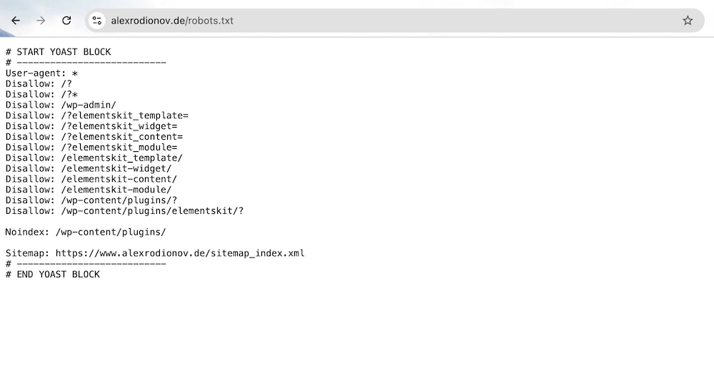 Robots.txt Beispiel