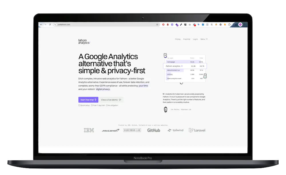 Fathom Analytics - Analytics Alternative